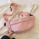 thumbnail image 5 of Riñoneras adecuadas para mujeres y hombres, bolsos tipo mensajero para correr, riñoneras de moda deportiva, color blanco, 5 of 5