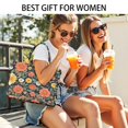 thumbnail image 5 of Large Capacity Tote Bag,Pioneer Flower Floral Print Pattern Handbag Fashion Luxury Tote Bag,15.7"x13"x 5.1" Inches,Laptop Compatible, 5 of 6