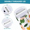 thumbnail image 3 of Yayeee 40oz Stainless Steel Tumbler with Straw and Handle Double-Wall Insulated Travel Water Bottle, Retro Colorful Flowers, 3 of 8