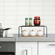 Mimifly Stackable 2-Shelf Kitchen Cupboard Kitchen Pantry Organizers, Pair, Black, 2 Count
