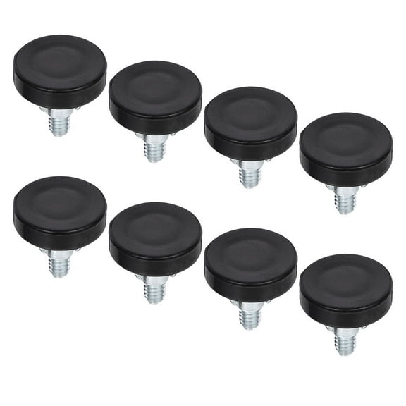FRCOLOR  8 Pcs Screw on Furniture Leveling Legs Low Profile Adjustable Feet Foot Black