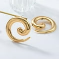 thumbnail image 3 of Fashionable Exaggerated Gold Spiral Earrings for Women Versatile Niche Female Earrings, 3 of 4