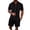 140#Black, variant on Men's Tropical Vacation Short Sleeve Button Down Shirt and Shorts Matching Set Summer Beach Casual Wear Light Brown L