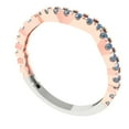 thumbnail image 2 of 0.36 ctw Wedding Band for Women - 18K White/Rose Gold Blue Moissanite Stackable Eternity Ring, 2 of 6