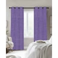 thumbnail image 3 of Purple Linen Texture Blackout Curtains 90 Inches Long, Farmhouse Solid Color 2 Panels, Thermal Insulated Room Darkening Drapes with Grommets, 52W x 90L Each Panel, 3 of 9