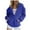 Blue, variant on Lindreshi Sweatshirts for Women Zipper Front Fashion Women's Zipper V-Neck Pullover Tops Long Sleeve Hooded Blouse Sweatshirt