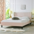 thumbnail image 5 of Sandy Wilson Home Aspen Upholstered Platform Bed Queen Light Blush Pink, 5 of 12
