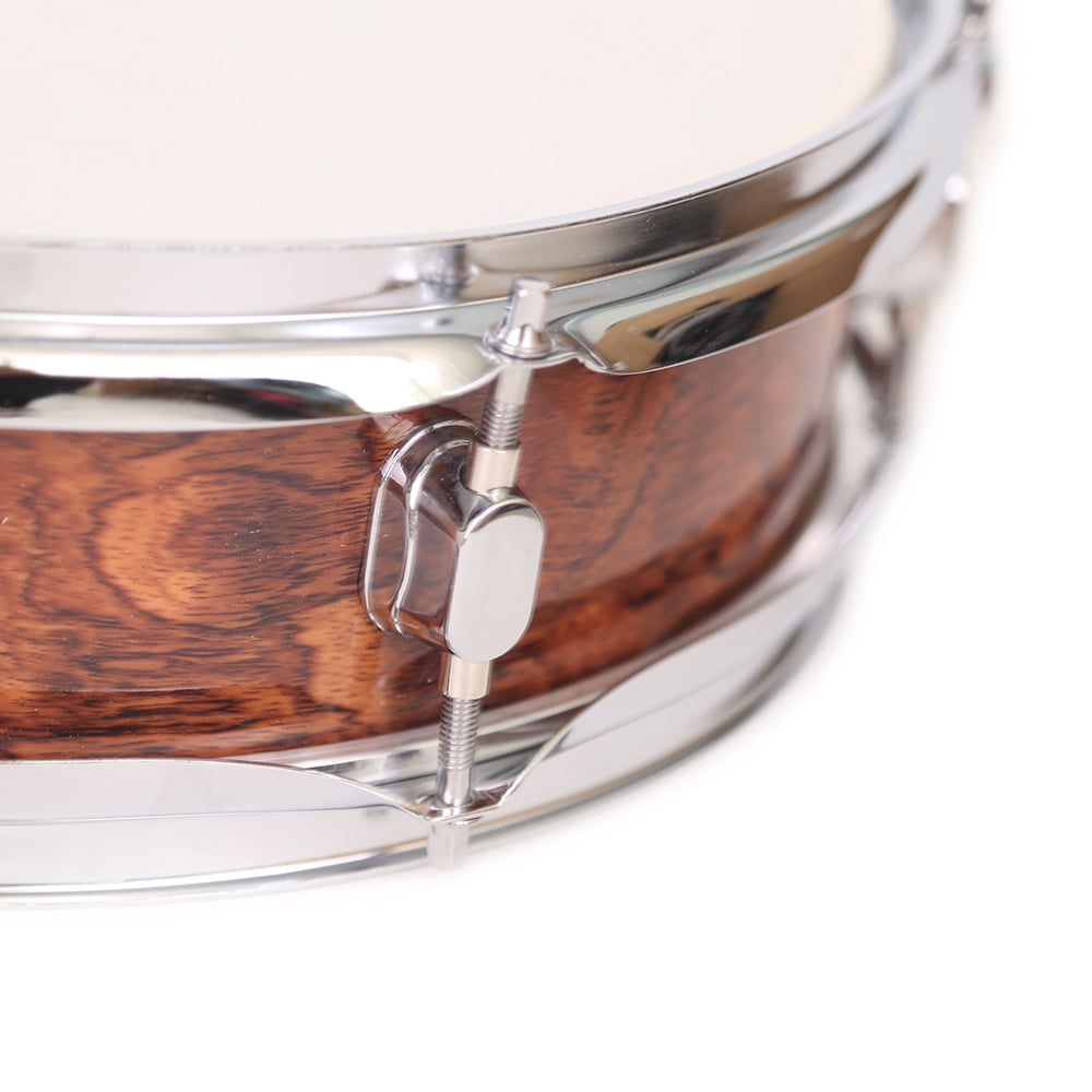 Snare Drum 13" x 3.5" Kid Drums Acoustic Single Drum 8 Lugs with Drumsticks Drum Key Strap, Brown