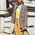 thumbnail image 6 of qolati Blazers for Women Casual Plaid Open Front Double Breasted Suits Jackets Long Sleeve Work Business Lapel Blazer Jacket with Pockets, 6 of 9