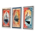 thumbnail image 3 of Designart "Vintage RMS Titanic Postal Stamp II" Boat Framed Wall Art Set Of 3 - Red Modern Frame Gallery Wall Set For Home Decor, 3 of 6