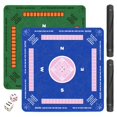 thumbnail image 1 of Mahjong Mat Furneeture, 2 unidades, para mesa con bolsa de transporte, azul y verde, 1 of 8