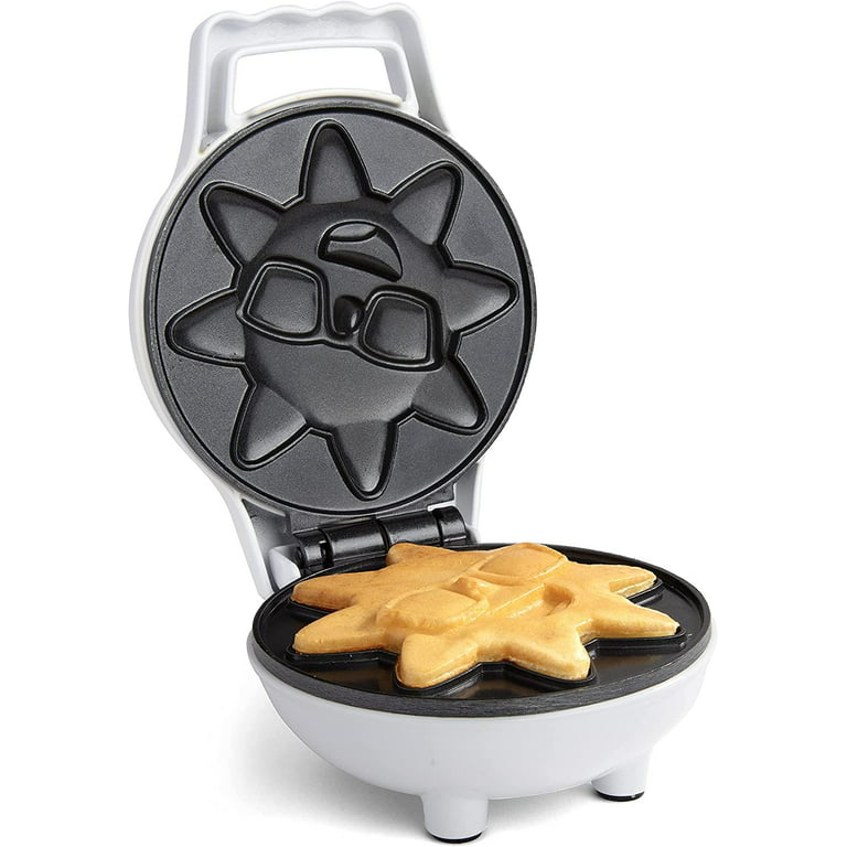 Emoji Mini Waffle MakerMake Breakfast Special for Kids & Adults with Cute Smiley Face Design Individual Waffle, 4 inch Waffler Iron