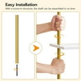 thumbnail image 6 of HOOBRO DIY Ladder Shelf, 6-Tier Wooden Wall Mounted Bookshelf, Narrow Gold Bookcase, Display Shelf, Storage Rack, Plant Stand, for Living Room, Bedroom, Study, Balcony, Marble and Gold DM651CJ01, 6 of 18