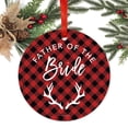 thumbnail image 2 of Family Wedding Metal Christmas Ornament, Father of the Bride, Red Plaid, Includes Ribbon and Gift Bag, 2 of 2