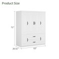thumbnail image 2 of GraceGrove Wooden Armoire Wardrobe Closet with 4 Doors, 71" High Bedroom Wardrobe Closet with 2 Closet Drawers, Tall Cabinet Closet Wardrobe for Bedroom with Hanging Rod, Armoires and Wardrobes, 2 of 9