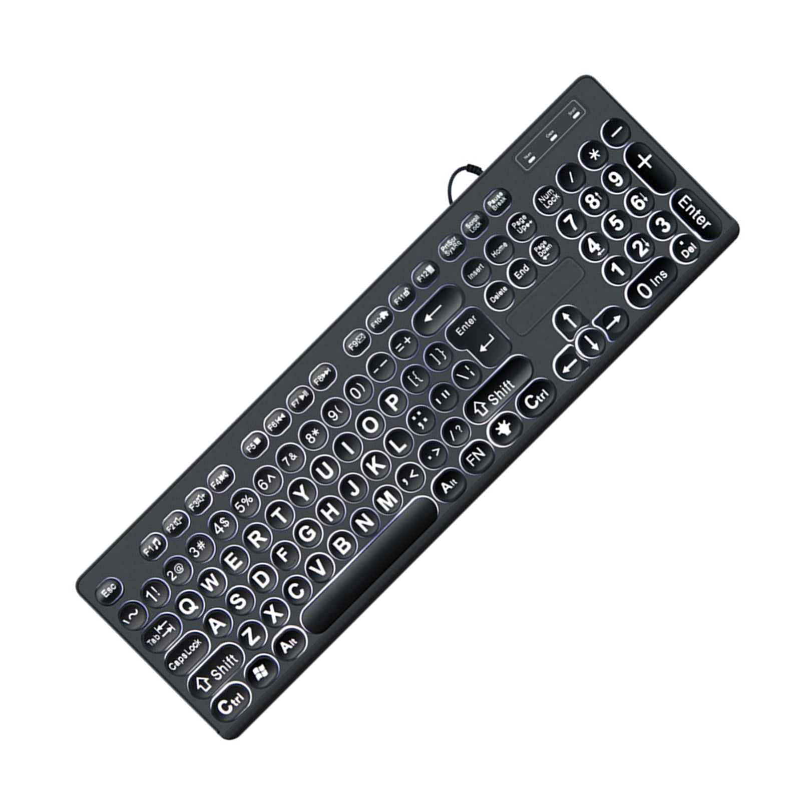 Large Font Print USB LED Backlit Keyboards 104Keys Full Size Computer Keyboards for Senior and Low for Individual
