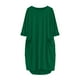 thumbnail image 3 of Qucoqpe - Vestidos de talla grande para mujer, informales, holgados, con bolsillos, manga 1/2, elásticos, tallas grandes, maxivestido largo, tallas S-5XL en liquidación, 3 of 5