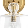 thumbnail image 4 of J&D Designs Hudson 12" Transitional Metal Wall Sconce in Brass and Clear, 4 of 5