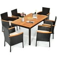 thumbnail image 1 of Patiojoy 7-Piece Outdoor Dining Set Patio Rattan Table and Chairs Set with Umbrella Hole, 1 of 10