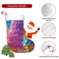 thumbnail image 5 of Yiaed Rainbow Melting Ice Cream Print Christmas Stockings, Christmas Stockings Hanging Ornaments, Christmas Stockings for Family Christmas Holiday Decorations, 5 of 7