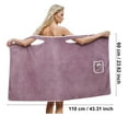 thumbnail image 4 of felwors Plus Size Women's Wearable Shower Skirt, Quick Drying Bathrobe Bath/Shower Wrap Towel Dress Fleece Body Wraps Khaki, 60*110cm, 4 of 6