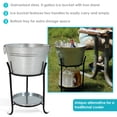 thumbnail image 3 of Sunnydaze Galvanized Steel Ice Bucket Drink Cooler with Stand and Tray, 3 of 10