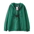 thumbnail image 2 of Dark hip-hop gótico Harajuku Y2k estampado de araña cremallera Sudadera con capucha hombres y mujeres Harajuku chaqueta sudadera, 2 of 4