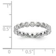 thumbnail image 5 of Solid 14k White Gold 1/2ct Bezel Set Diamond Anniversary Wedding Band Eternity Ring Size 7, 5 of 6
