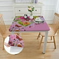 thumbnail image 2 of BANET , Pink Floral Table Cloth, Table Cover for , Waterproof Party Kitchen Dinning Table Decor white, 2 of 8