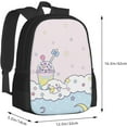 thumbnail image 3 of Cinnamoroll Cartoon Cinnamoroll Backpacks Anime Backpack 3d Printed College Bag Backpack Pink Star Clouds Cosplay Daypack With Keychain, 3 of 5