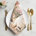 thumbnail image 2 of Easter Bunny Cloth Napkins, Eggs Green Leaves Rustic Flowers Cups Vintage Washable and Reusable Dinner Napkins Set of 6, Table Napkin for Kitchen Party Birthday Wedding Hotel Housewarming 20"x20", 2 of 9