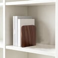 thumbnail image 5 of Wooden Bookends Set with Metal Base, Heavy-Duty Book Holder for Desk or Shelf, 1-Pack, Solid Beech/Walnut Style Options, L-Shaped, 5 of 5