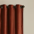 thumbnail image 2 of Lush Decor Prima Velvet Curtains Solid Color Room Darkening Window Panel Set for Living, Dining, Bedroom (Pair), 84" x 38", Rust, 2 of 3