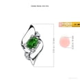 thumbnail image 3 of ANGARA Lab Grown Shell Style Oval Emerald and Lab Diamond Pendant for Women in 925 Sterling Silver (Size-4x3mm) | May Birthstone, Anniversary, Jewelry Gift for Women | Lab-Grown Emerald Necklace, 3 of 8