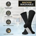 thumbnail image 4 of 6 Pairs Men's Non-Skid Diabetic Cotton Crew Gripper Socks with Non Binding Top, 4 of 5