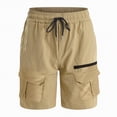 thumbnail image 4 of KPOPLK Summer Cargo Shorts for Men Casual Work Shorts Relaxed Fit Loose Fitting Outdoor Hiking Fishing Shorts with Multi Pockets Above Knee Size XXL,Khaki, 4 of 6