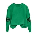 thumbnail image 5 of larppty Christmas Sweatshirt Women Christmas Xmas Snowflake Print Sweater Long Sleeve Shirts Holiday Pullover Tops （Green, S）, 5 of 5