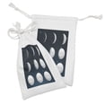 thumbnail image 2 of Moon Phases Fabric Pouch Set of 2, Astrological Cosmic Design of Process Silhouettes in the Night Sky, Drawstring Bag for Toiletries Masks and Favors, 9" x 6", Petrol Blue Pale Grey, by Ambesonne, 2 of 2