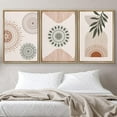 thumbnail image 2 of IDEA4WALL Framed Canvas Print Wall Art Set of 3 Geometric Mandala Pattern Forest Plant Abstract Nature Illustrations Modern Art Nordic Zen Decorative for Home Decor - Natural 24"x36"x3, 2 of 5