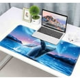thumbnail image 5 of Whale Jumping on Sea Mouse Pad, Bue Aurora Large Mouse Pads, Anti-Slip Rubber Base XXL Mouse Pad for Full Desk, 5 of 6