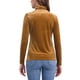 thumbnail image 3 of INSPIRAR CHIC Blusa de Mujer de Manga Larga con Cuello de Tortuga de Terciopelo Elástico Talla XS Marrón, 3 of 6