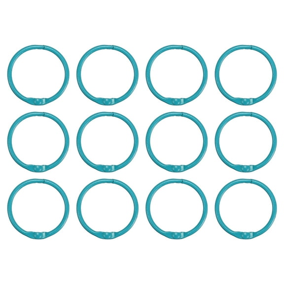 Uxcell 30mm Loose Leaf Binder Rings, 12Pcs 2.2mm Metal Flash Card Book Binding Rings for Key Chain Card, Light Blue