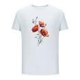 thumbnail image 3 of Dagegui Men's Short Sleeve Shirts Trendy Flower Graphic T-Shirts Summer Crewneck Pullover Top Big and Tall Running Athletic Shirt Tees White 4XL, 3 of 4