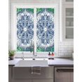 thumbnail image 2 of Window Privacy Film Blue Floral Pattern Stained Glass Window Film Decorative Sun Block Window Cover Vintage Green Teal Ombre Window Clings Static Adhesive Sticker for Bathroom 17.7"x39.3", 2 of 7
