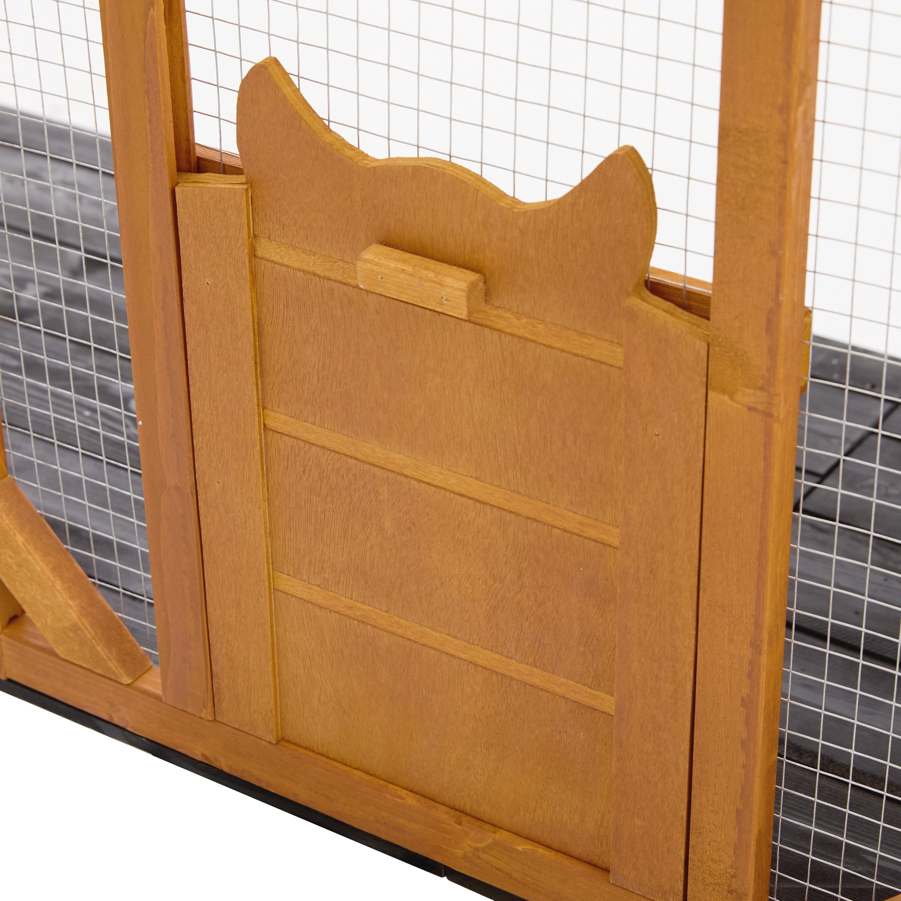 Outdoor Cat Catio Cat Climbing Catio Window Cat House Cat Patio Enclosure with Platforms for 1-3 Cats, Black+Brown  WL