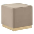 thumbnail image 2 of Modway Tilden 17" Square Performance Velvet Upholstered Ottoman in Taupe Natural, 2 of 9