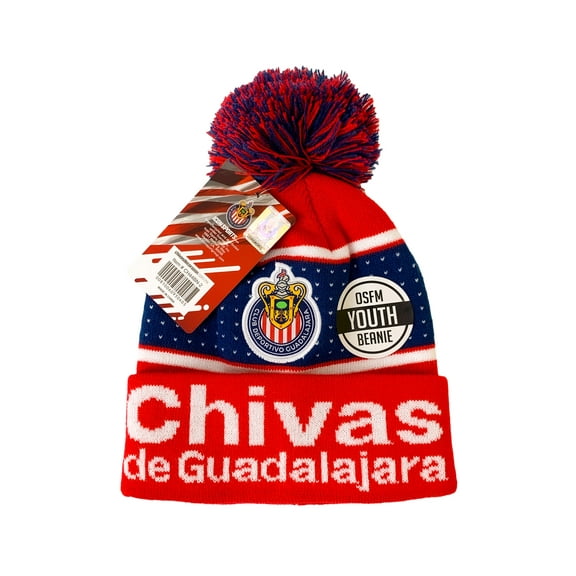 Chivas Beanie for Kids, Licensed Chivas Del Guadalajara Warm Winter Hat Acrylic Knit Cuff Beanie Cap