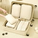 thumbnail image 3 of Juego de bolsas organizadoras de viaje impermeables beige, 4 piezas, doble capa, 3 of 7