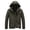 Army Green, variant on Men Winter Puffer Jacket Solid Color Hooded Thin Lightweight Coat,Warm Packable Zip Up Outerwear for Daily Wear