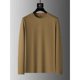 thumbnail image 3 of Camiseta de cuello redondo de color sólido de manga larga de alta gama para hombre de otoño e invierno, 3 of 5